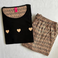 Black With Brown Night Wear