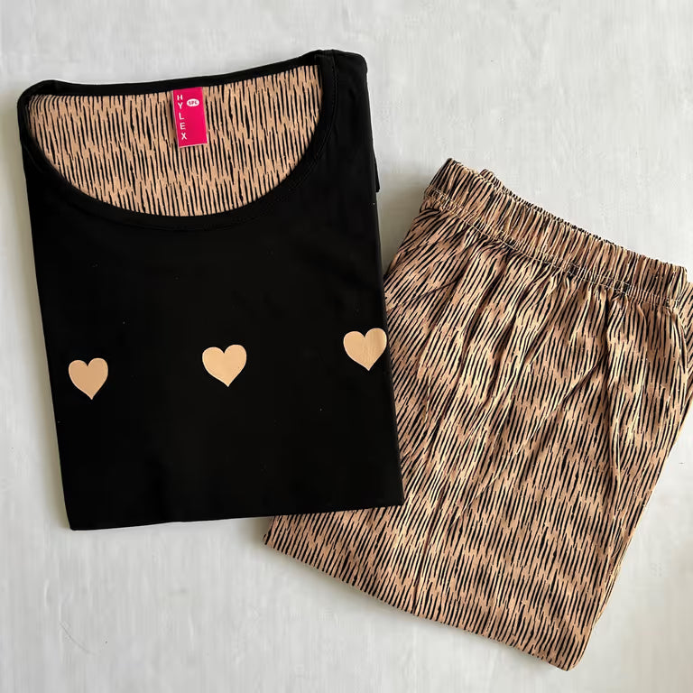 Black With Brown Night Wear