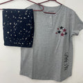 Light Gray Cluster Star Print Night Wear