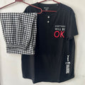 Black Placket Night Wear