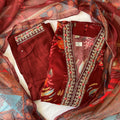 Rich Maroon Multicolored Kurti Set
