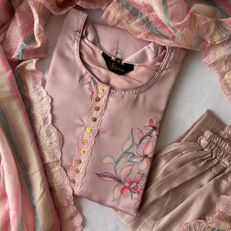 Muted Pink Shade Kurti Set