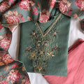 Pastel Green Embroidery Kurti Set