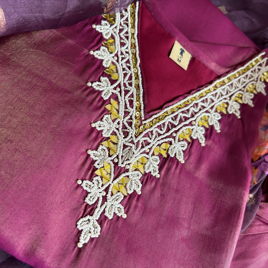 Deep Maroon Colored Kurti Set