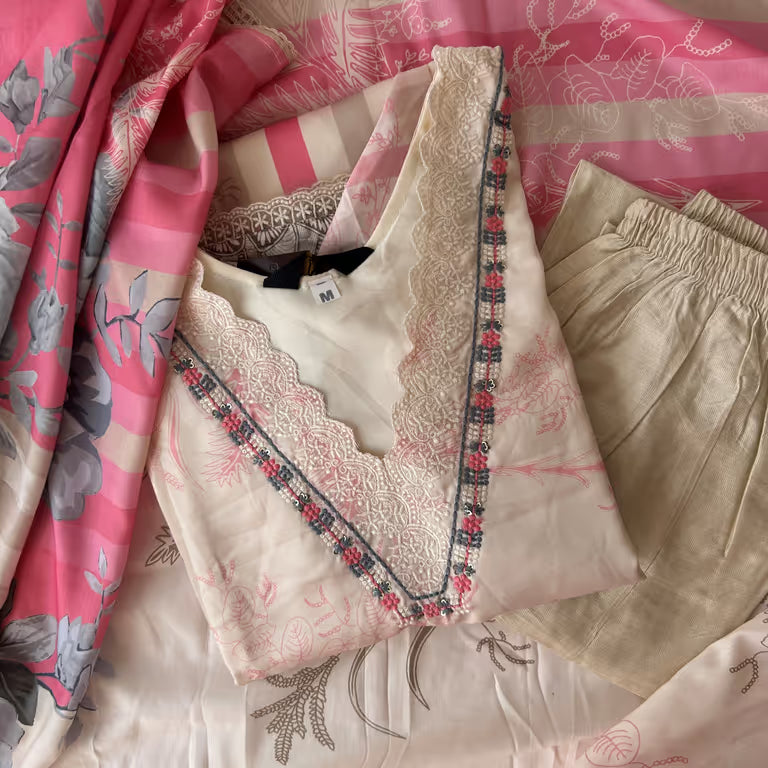 Light Beige Shade Kurti Set