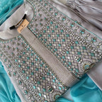 Pinkish Gray Silver Embellishment Kurti Set