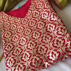 Pink Golden White Intricate Floral Kurti Set