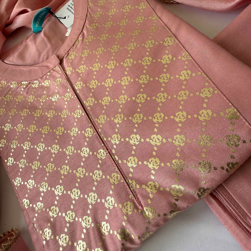 Soft Pastel Pink Shade Kurti Set