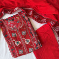 Bright Red Tie Up Kurti Set