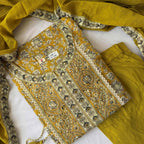 Mustard Yellow Side Tie Up Kurti Set