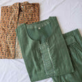 Sage Green With Coat Kurti Set