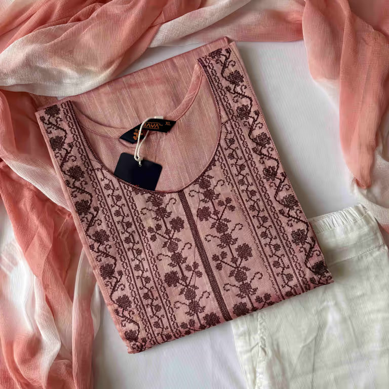 Light Pastel Pink Shade Kurti Set