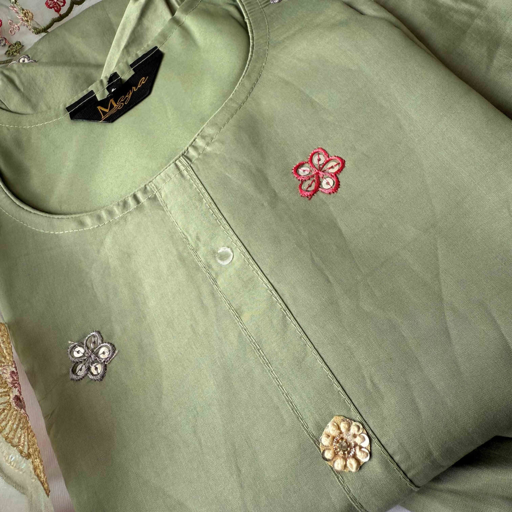 Olive Green Kurti Set