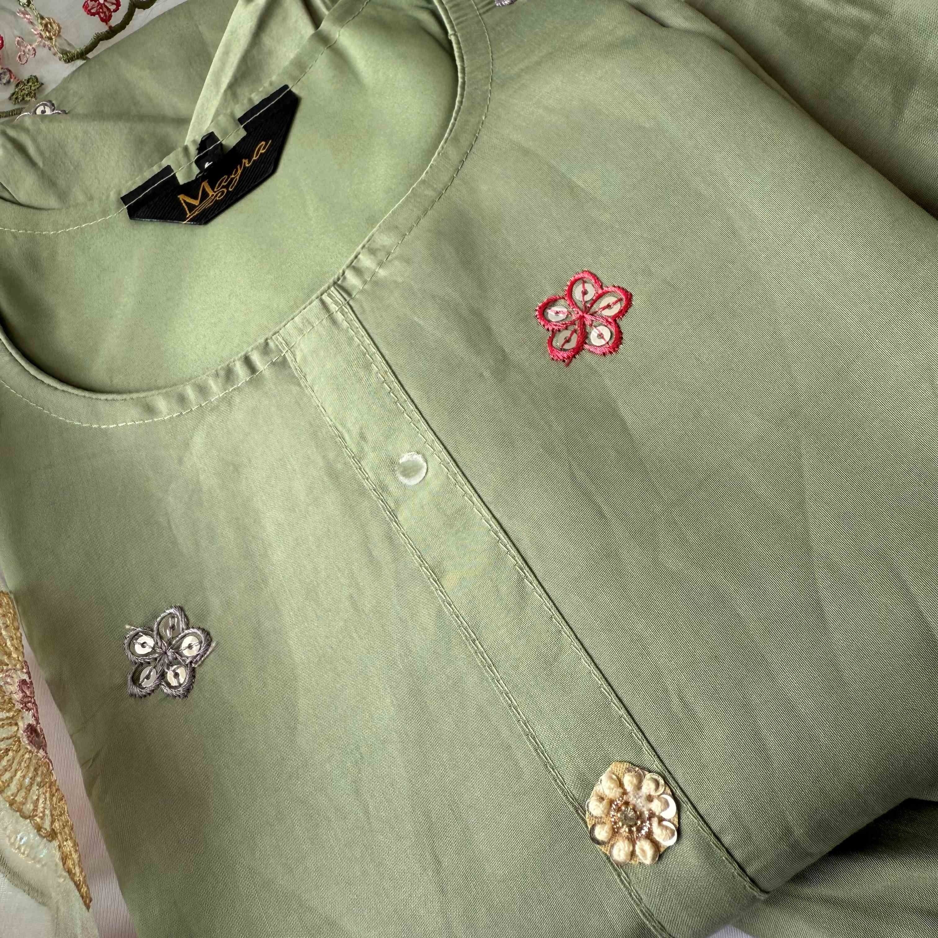 Olive Green Kurti Set