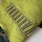 Olive Green Subtle woven Pattern Kurti Set
