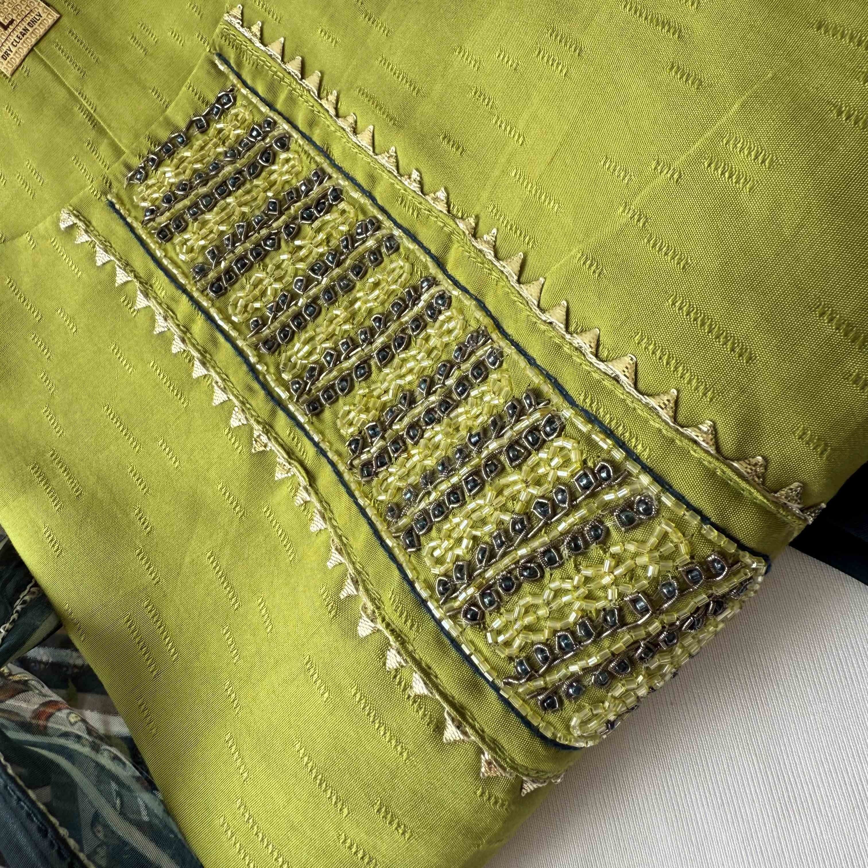 Olive Green Subtle woven Pattern Kurti Set