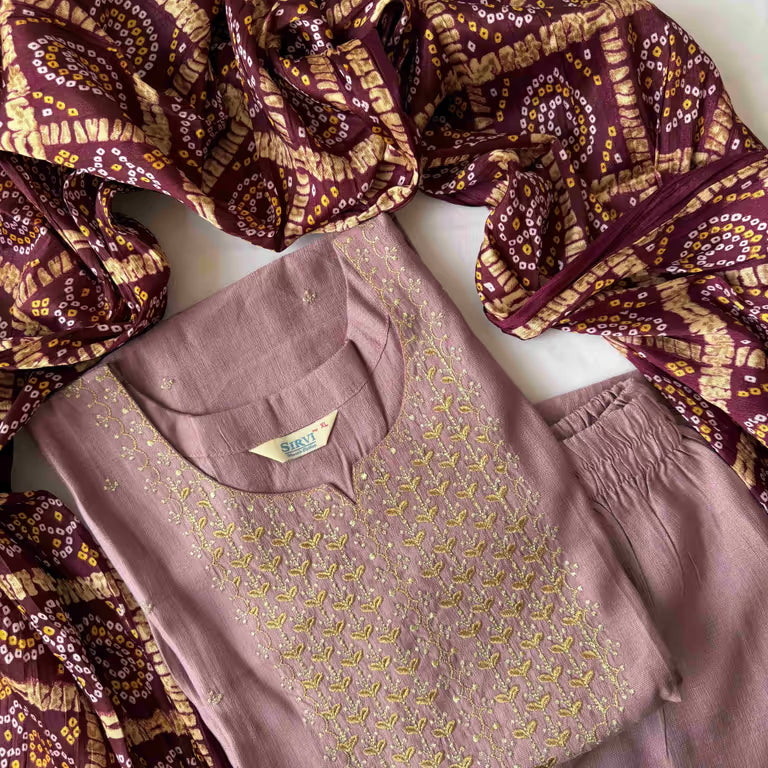 Soothing Opera Mauve Shade Kurti Set