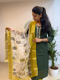 Forest Yellow Organza Salwar Set