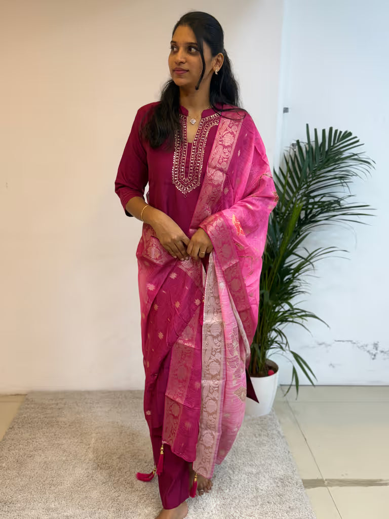 Wine Pink Salwar Set