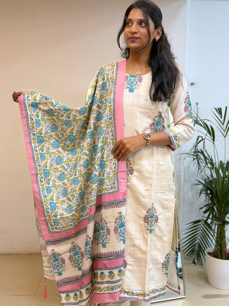 Cream Floral Grace Salwar Set