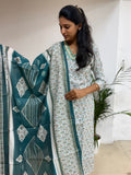 Teal Blossom Printed Salwar Set