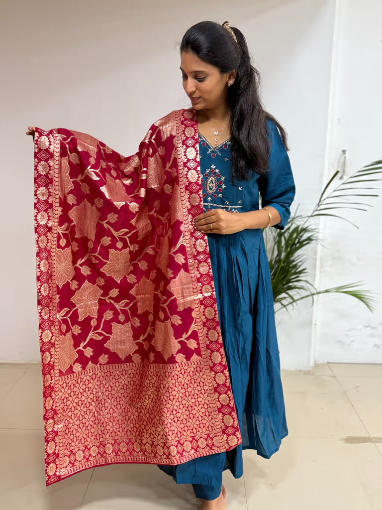 Teal Maroon Grace Salwar Set