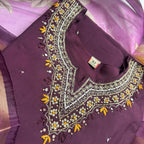 Rich Purple Embroidery Kurti Set