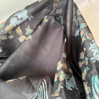 Deep Black Soft Floral Print Kurti Set