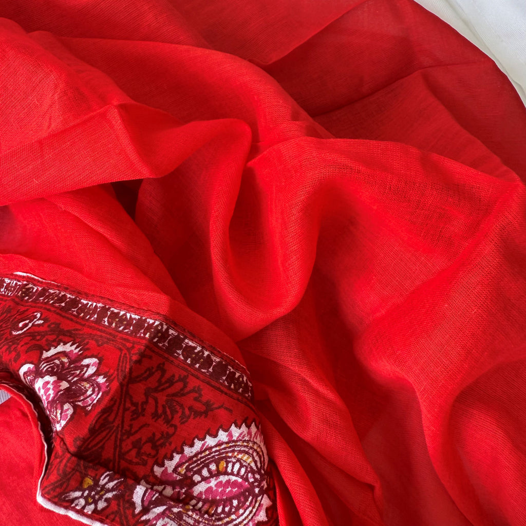 Bright Red Tie Up Kurti Set