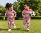 Red Striped Unisex Co-ord Set - 3332