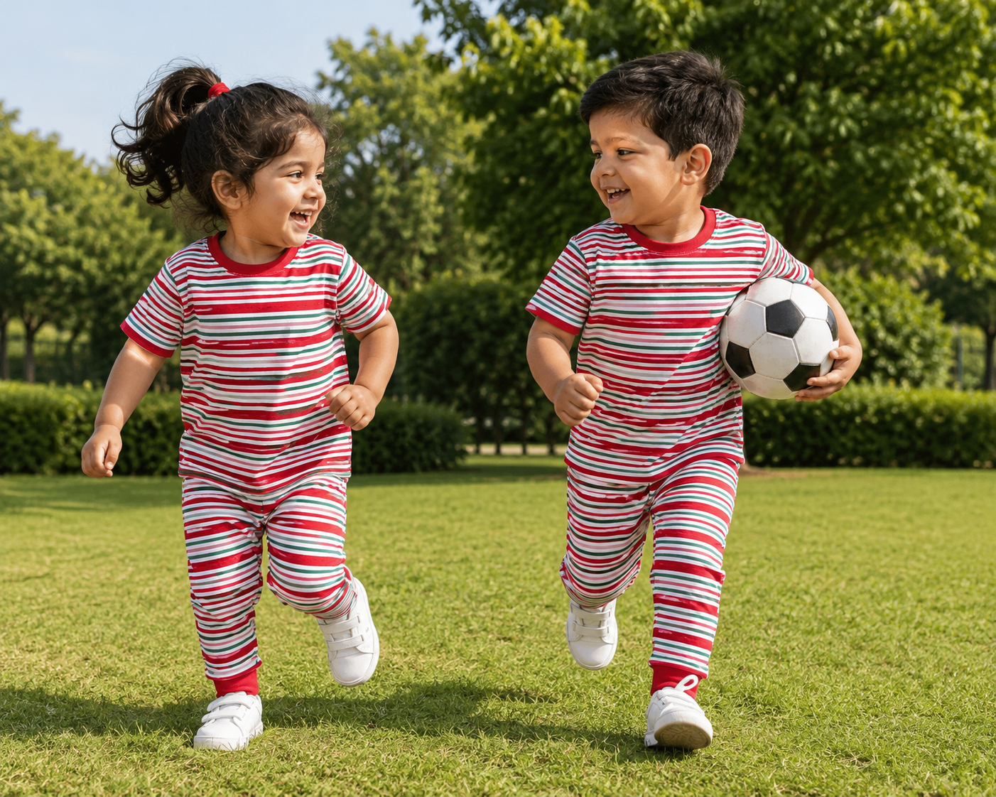 Red Striped Unisex Co-ord Set - 3332