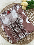 Brown Floral Embroidered Kurti - 3162