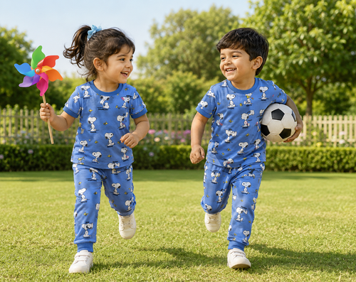 Blue Cartoon Unisex Co-ord Set - 3332
