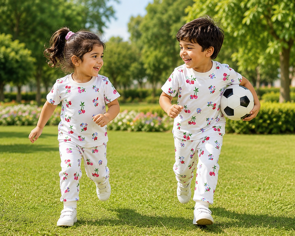 White Cherry Unisex Co-ord Set - 3332