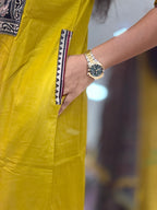 Mustard Dabu Cotton Salwar Set - 3463