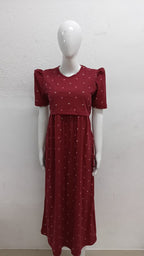 Maroon Tiny Print Zipless Maternity wear - 3472