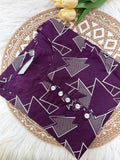 Purple Geometric Printed Kurti - 3214
