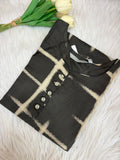 Charcoal Black Abstract Kurti - 3215
