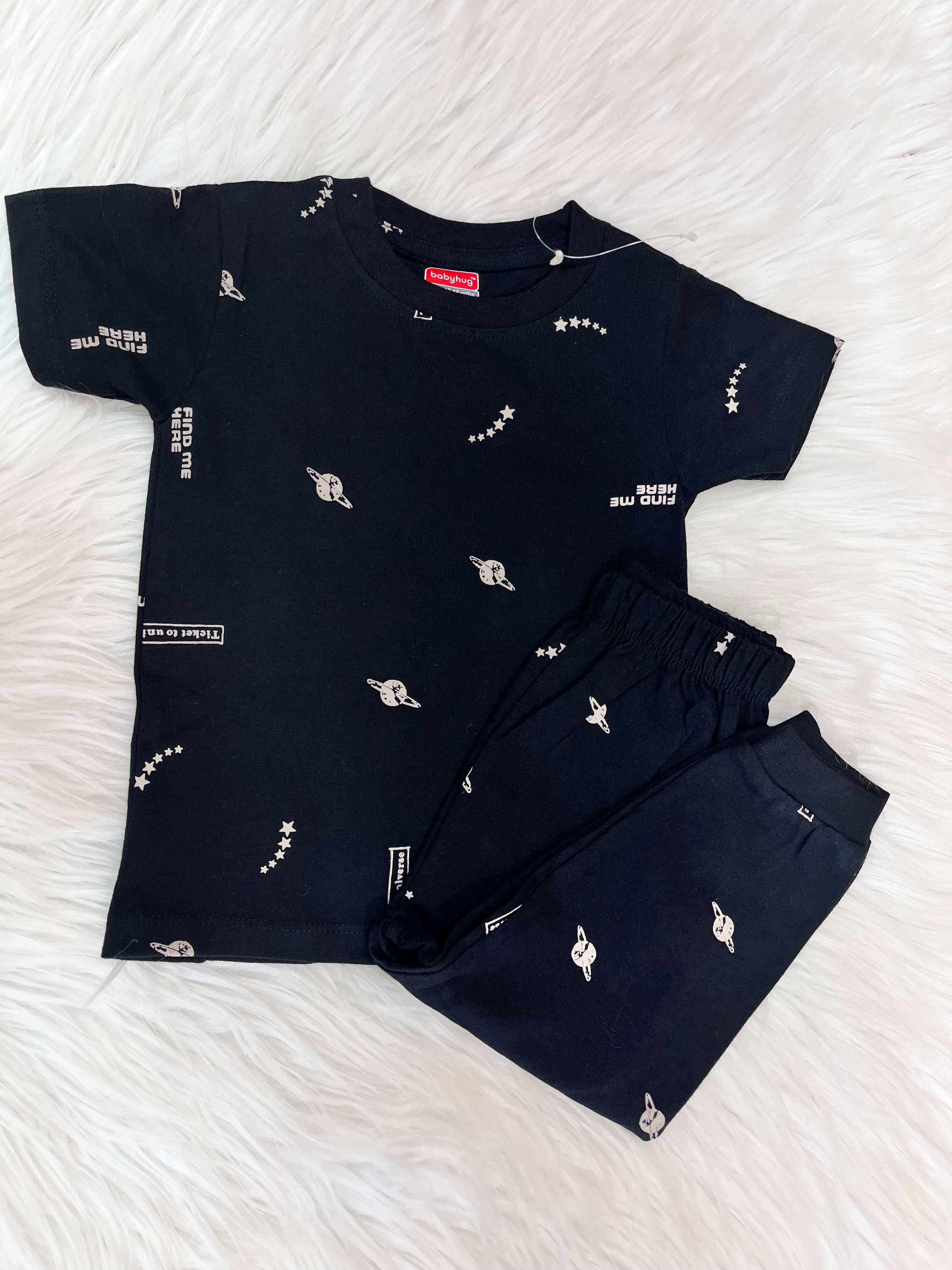 Navy Space Print Unisex Co-ord Set - 3332