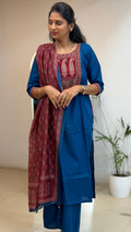 Blue Dabu Cotton Salwar Set - 3462