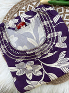 Purple Floral Kurti - 3164
